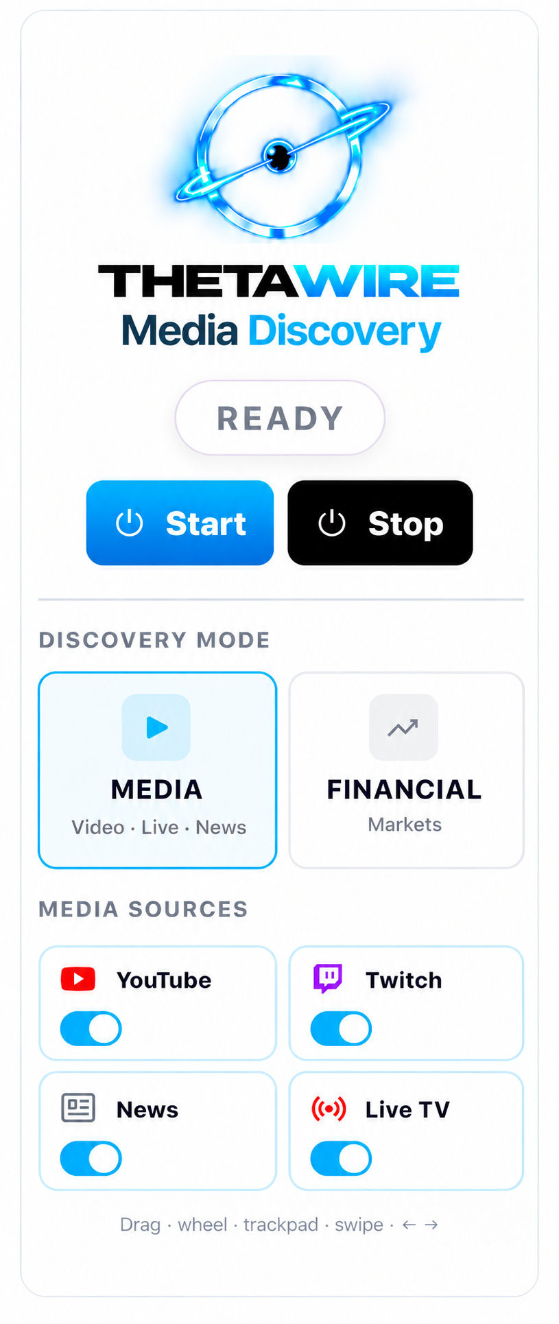 ThetaWire Media Discovery toolbar